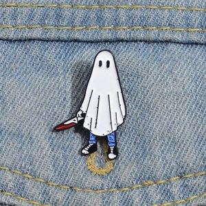 Halloween Ghost Enamel Pins Custom Trick Or Treat Brooches Lapel Badges Gothic Funny Jewelry Gift for Kids Friends