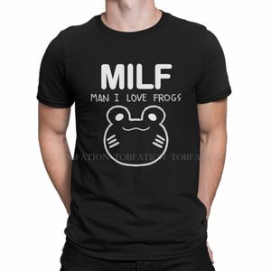 Mann Ich liebe Frösche Plain Männer T-Shirt MILF O Hals Kurzarm 100 % Cott T-Shirt Lustige hochwertige Geschenkidee m48d #