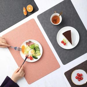 Table Mats Anti-scalding Waterproof Faux Leather Placemat For Dining Heat-resistant Non-slip Insulation Pad Kitchen Decor