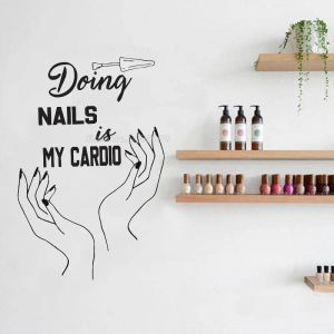 Наклейки «Doing Nails is My Cardio», наклейки на стену с надписями, маникюрный салон, декор комнаты, студия ногтей, виниловая наклейка на стену, украшение обоев LL2692