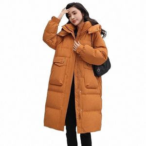 Kvinnor White Duck Down Coat Winter LG Female Puffer Jacket Huven Vindtät tjock Parka Overcoat Keep Warm Office Lady B68 91DG#
