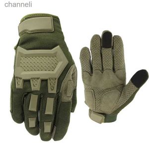 Rękawiczki taktyczne Sport na świeżym powietrzu Pełny palcem antypoślizgowe ochrona walki Airsoft Męs Shell YQ240328