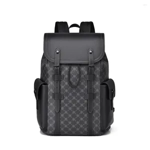 Mochila Preto À Prova D 'Água Laptop Para Faculdade Grande Capacidade Saco De Esportes Mens Elegante Mochilas De Couro Viajando