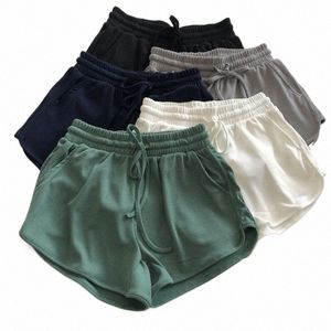 Sportshorts för kvinnor sommar anti tömda mager shorts casual lady elastic midje strand korendo korta byxor godis färg b4rp#