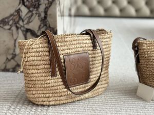 Designer Straw Basket Fashion Bag Handwoven Crossbody Beach Tote Summer Ladies Handbag A8