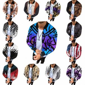 2024 New Casual Jacket Men's Jacket Large Size Stand Collar Trendy Floral Print Jacket Men's Sportswear M-3XXL c8xo#