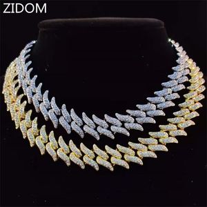 Men Hip Hop Chain Necklace 20mm Thorn Shape Chains Iced Out Bling Male Fashion HipHop Jewelry For Birthday Gift 220222256P
