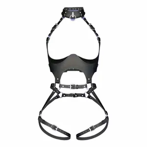 Sexig läderunderkläder Harn Set BdSM BDAGE Lingerie Woman Body Harn Belt Fetish Wear Women strumpebälte Gothic Clothings T5SG#