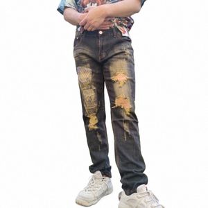 Denim Jeans New Ripped Marke Motorrad Design Plus Größe Fi Ruin Hohe Qualität Gerade Männer Hip Hop Party Zerrissene Hosen k5lT #