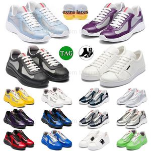 2024 America Cup Casual Shoes Hiking Shoe Rubber Prad Sneakers Soft Patent Breathable Dhgates Genuine Leather Athletic Prads Low Soft Nylon Panda Loafers Trainers