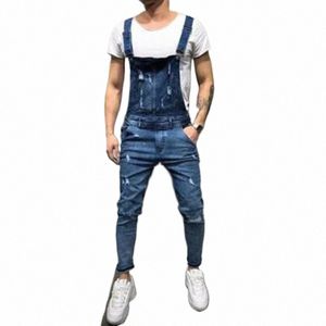 men's Fi Shoulder Strap Denim Jeans Jumpsuit w5Zn#