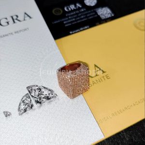 Anel cubano masculino moissanite diamante GRA autenticação personalidade exagerada prata bloco de gelo hip hop anel moderno 18k ouro prata esterlina anel feminino cubano