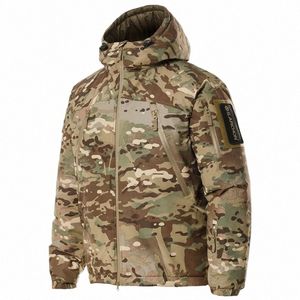 Vinter taktiska parkas män militär vindtät vattentät tjockare uppvärma jackor utomhus camo jakt polära regi lastrockar 40nw#