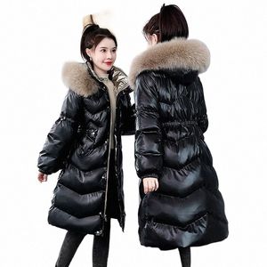 2023 YENİ FI Kış Coat Kadınlar X-LG Yüksek Kalite Aşağı Pamuklu Parkas Kapüşonlu Dış Giyim Sıcak Sahte Kürk Kadın Kalın Dış Giyim F4R1#