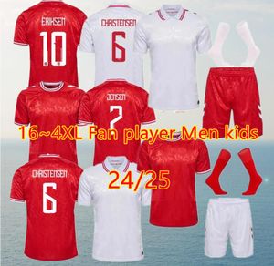 2024 DANMARK SOCCER JERSEY 24 25 EURO ERIKSEN HOJBjerg Skov Home Red Jensen Away White Kjaer Christensen Skov Olsen Braithwaite Dolberg Football Shirts Jurary