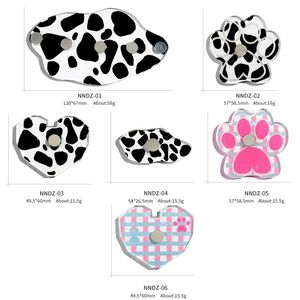 2024 New Milk Cow Pattern Magnetic Nail Holder Cat Paw Design Manicure Practice Holders Nail Display Nail Tray Palette