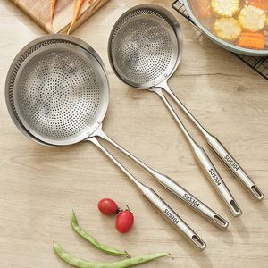 304 Edelstahl -Colander -Sieb Langgang Griff Skimmer Feinhöcher Fritteuse Öl Frittieren Schaufel Sieb Küchenkochwerkzeuge 240322