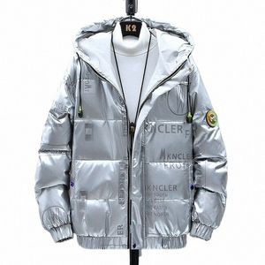 Homens de pato branco para baixo jaqueta de inverno masculino jaqueta casaco parkas quente engrossar casual juventude com capuz à prova de vento jaqueta puffer j6v8 #