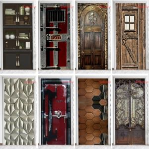 Naklejki naklejki do drzwi regału Tapeta Winylowe drzwi ucieczki drewniane drzwi bezpieczne dekoracyjne naklejki do drzwi wodoodpornych skórki i sztuka kijowa