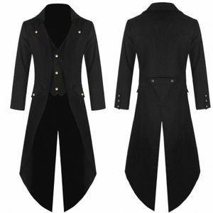 herrekläder herr tröja zip full coat tailcoat jacka frock herr dräkt outwear pälsjackor pratiga gotiska män för skjorta m2pd#