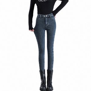 Zoenova Warm Lamb Fleece Women Pants 2023 Winter Y2K Denim SkinnyストレッチジーンズハイウエストストリートFiカジュアルメスレギンスn2bl＃