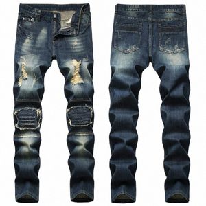 Calças jeans arruinadas de cor clara calças masculinas coreanas calças jeans rasgadas masculinas rufião bonito tamanho grande u6Mp #