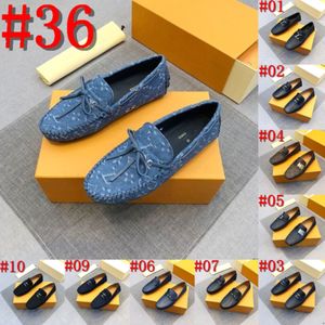 38 Model Spring Summer New Men's Designer Loafers Bekväma platta avslappnade skor Män som andas Slip-on Soft-läder Körskor Mockasiner