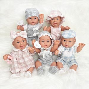 Conjunto de boneca bebê de 12 ''/30cm, caixa de presente com acessórios, chupeta rosa, brinquedo de boneca reborn de vinil, presente de natal para menina, menino e criança