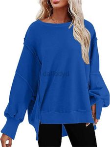 Bluzy damskie bluzy swobodne luźne bluza do damskiej mody płaszcz z kapturem jesień Nowy solidny kolor pullover o szyję Długie rękawe samice topy 24328