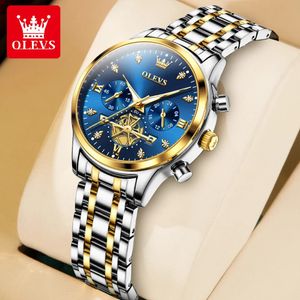 OLEVS 2897 Quartz Watch for Women Flywheel Design Diamonds Elegant Stainless steel Waterproof Chronograph Womens Watches 240328