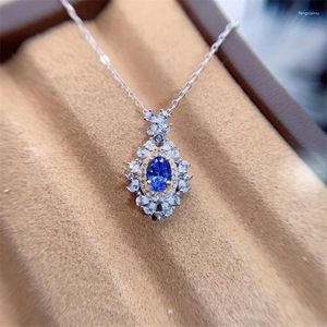 Wisiorki naturalny naszyjnik Tanzanite oryginalny s925 srebrny vintage wisiorek w stylu art deco