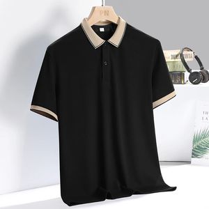 Korea Stil Solide Marke Mode Polo Shirts Kurzarm Herren Schwarz Weiß Sommer Baumwolle Atmungsaktive Tops T Oversize 4XL 240326