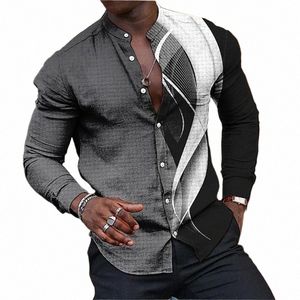 hawaii New Men's Shirt 3D Line Lg Sleeve Shirt Party Ball Collar Oversized T-shirt Shirt Summer Clothing 2023 High Quality p5sG#