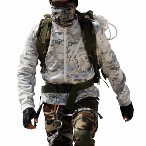 Jaqueta tática de lã de neve Homens Outono Inverno Quente à prova de vento Tops Outdoor Thermal Army Camoue Coats Airsoft Ski Windbreakers y5Nf #