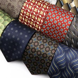 Bow Ties Elegant Paisley Necktie Brown Blue Polyester Tie For Men Wedding Business Party Daily Wear Shirt Suit Decoration Accessory Gift