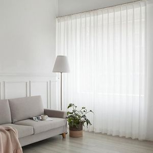 White Tulle Curtain for Living Room Decoration Modern Chiffon Solid Sheer Voile Kitchen Curtain el Window Tulle323D