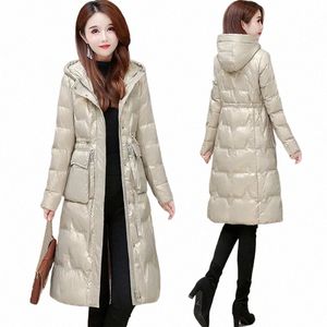 high End Luxury Down Jacket Women 2024 New Winter Glossy Fi Versatile White Duck Down Coat Female Large Size Hooded Parkas k0gp#