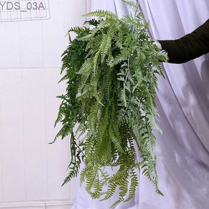 Faux blommig grönare falsk ormbunke vägg hängande persiska gräs malt konstgjord plasisk växt balkong hem dekor bröllop växter 240327