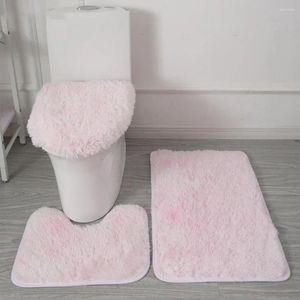 Bath Mats Super Soft Bathroom Rugs Warm Rug Pads Microfiber Set With U-shaped Contour Mat For Machine