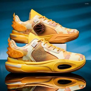 Sapatos de basquete profissional para homens mulheres tênis esportivos moda amarelo cesta de treinamento antiderrapante tênis atlético