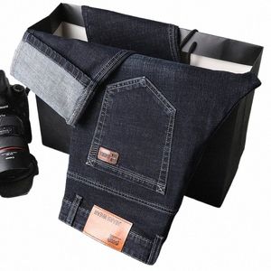 2023 Новые эластичные узкие джинсовые брюки серые, синие, черные брюки мужские брендовые мужские джинсы Busin повседневные джинсы для мужчин мужская одежда E0D0 #