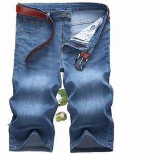 capri Denim Shorts Men Cropped Trousers Boys High Waist Thin Plus Size 40 42 44 46 48 Male Oversized Calf Length Summer Jeans T11C#
