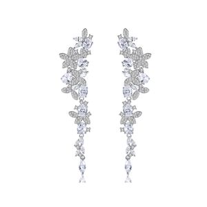 Luxury Dangle Earrings Women Zircon Flower Earrings Europe and American Wedding Banquet Clothing Accessories High end Earrings Jewelry Valentine's Day Gift spc