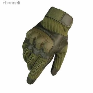 Rękawiczki taktyczne Pełny palcem skórzany ekran dotykowy Paintball strzelanie do Airsoft Combat Pu Glove Men Men YQ240328