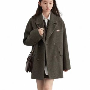 Chic Ven Women's LG Blandar Coat Solid Loose Winter New Korean Mid Length Woman Outerwear Office Lady Coats Autumn Winter 2023 E8FG#