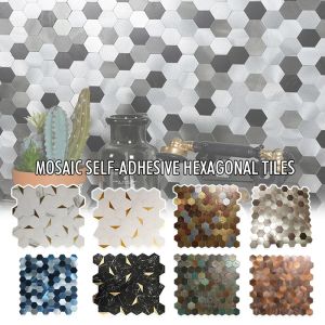 Stickers Mosaic Sticker Wall Tile Peel And Stick Self Adhesive Waterproof Wall Panel Kitchen Bathroom Backsplash Background Decor Decals