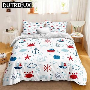 Conjuntos de cama Ocean Duvet Cover Set Meninas Meninos Dos Desenhos Animados Bonito Vida Marinha Todos os Tamanhos Dropshipper