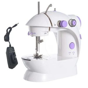 Machines Sewing Machine Mini Portable Household Night Light Foot Pedal Straight Line Hand Table Two Thread Kit Electric DIY Clothes