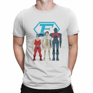 Crew nyaste tshirts Captain Future Futuremen Anime Men Harajuku Pure Cott Streetwear T Shirt Round Neck L6ag#