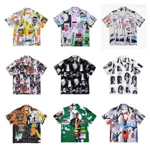 Homens Camisetas Coleção Completa Wacko Maria Camisa de Alta Qualidade 1: 1 Graffiti Hawaii Beach Férias T-shirt Mens Womens Cardigan com Tags